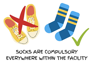SOCKS ARE COMPULSORY EVERYWHERE WITHIN T