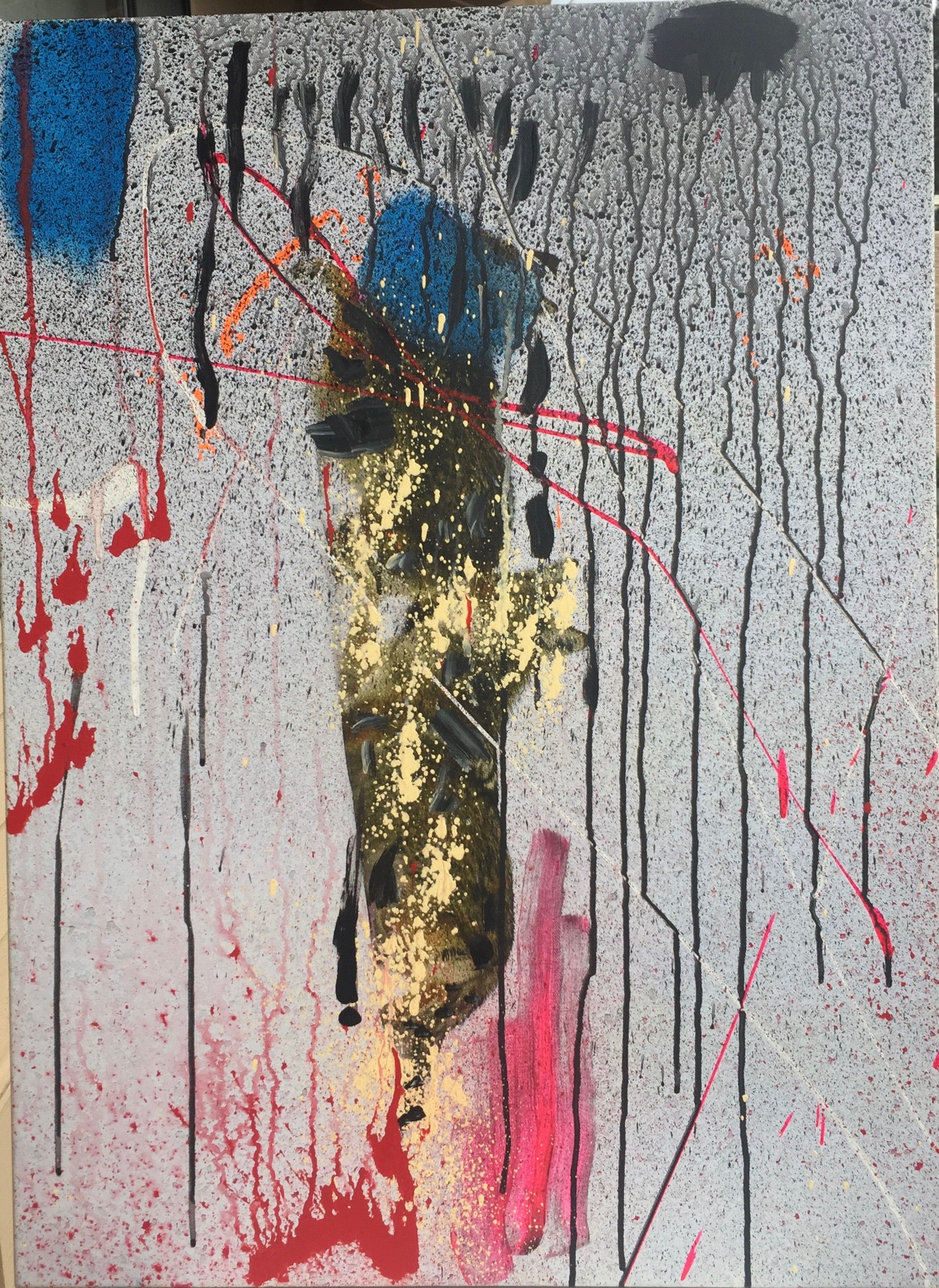 Flower Bud, Seattle 2019, Mix Acrylic Oil on Canvas