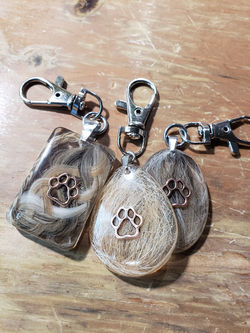 Dog Hair Resin Keychains