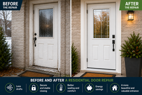 Before and After a Residential Door Repair