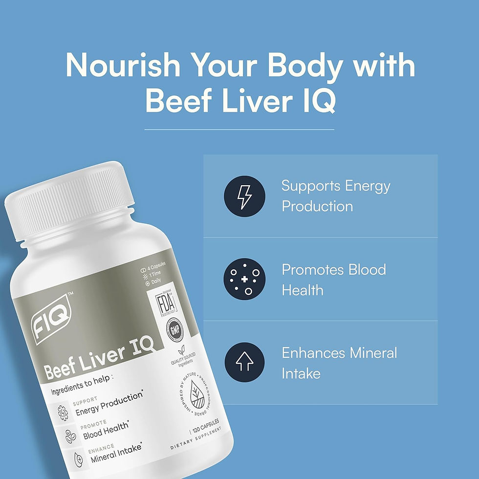 Thumbnail: FIQ - Beef Liver IQ - Beef Liver Capsules - Supports Energy Production - Natura
