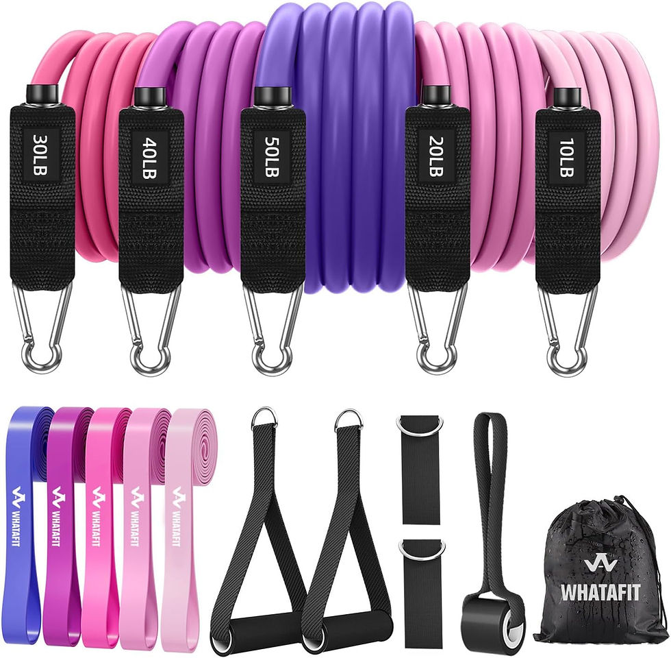 Thumbnail: WHATAFIT Resistance Bands, Exercise Bands，Resistance Bands for Working Out, W