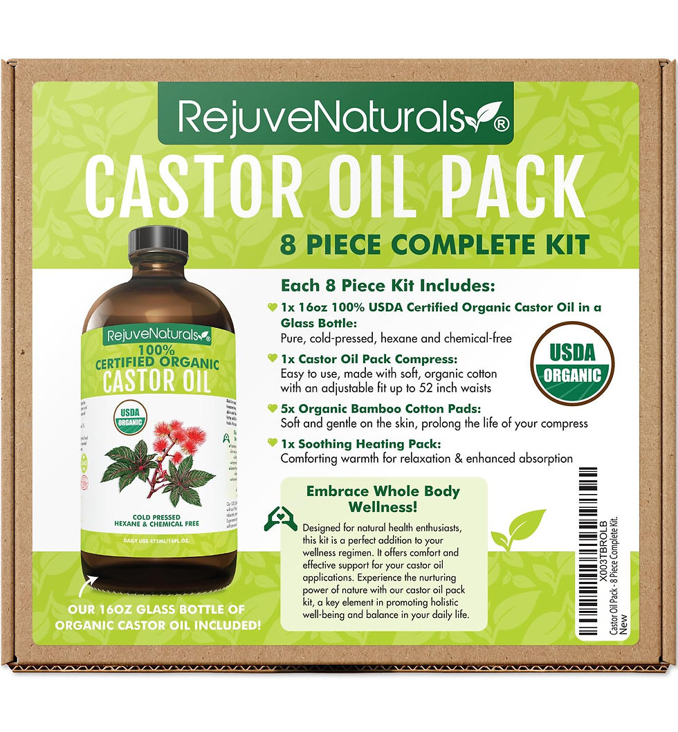Thumbnail: RejuveNaturals Castor Oil (16oz Glass Bottle) USDA Certified Organic, 100% Pure