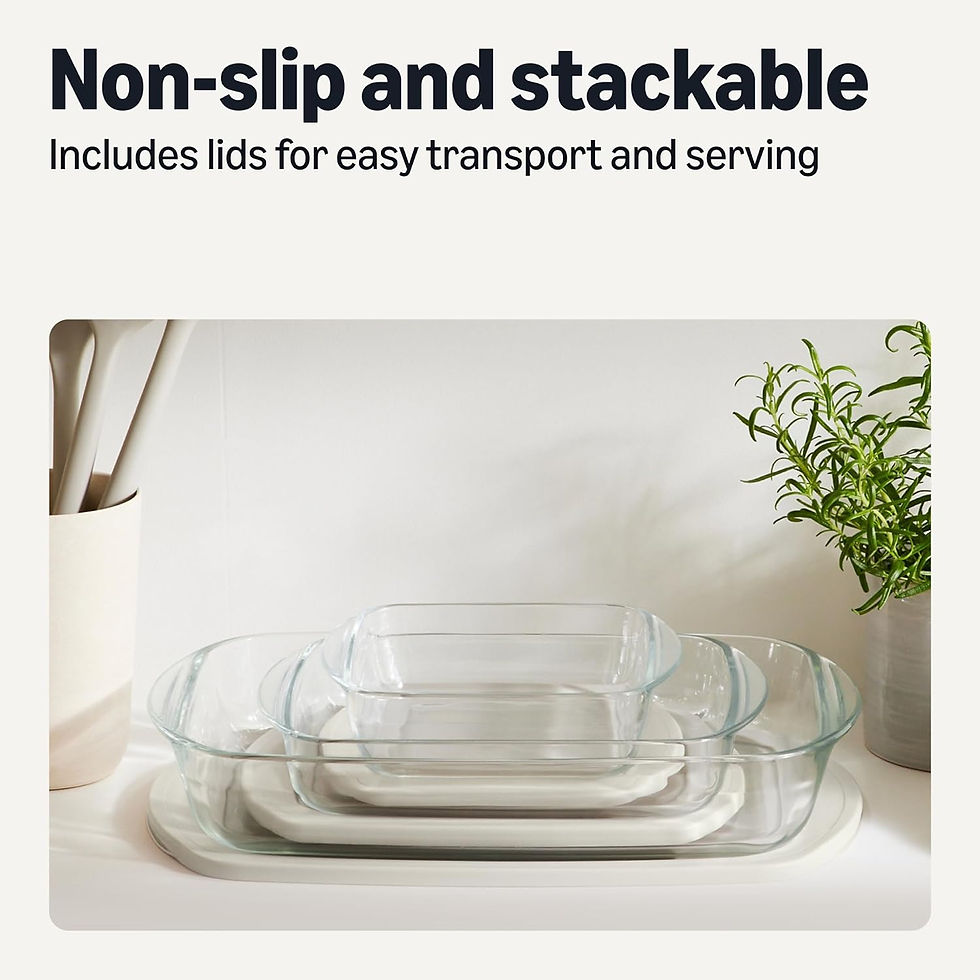 Thumbnail: Amazon Basics Glass Baking Dishes with BPA-Free Lids, 6-Piece Set, Borosilicate