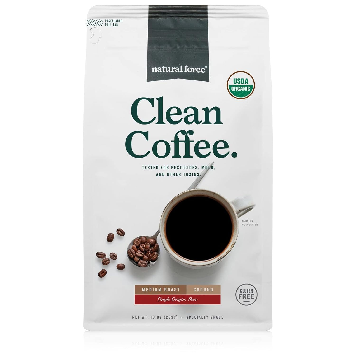 Natural Force - Organic Clean Coffee Dark, Mold & Mycotoxin Free, Lab Tested fo