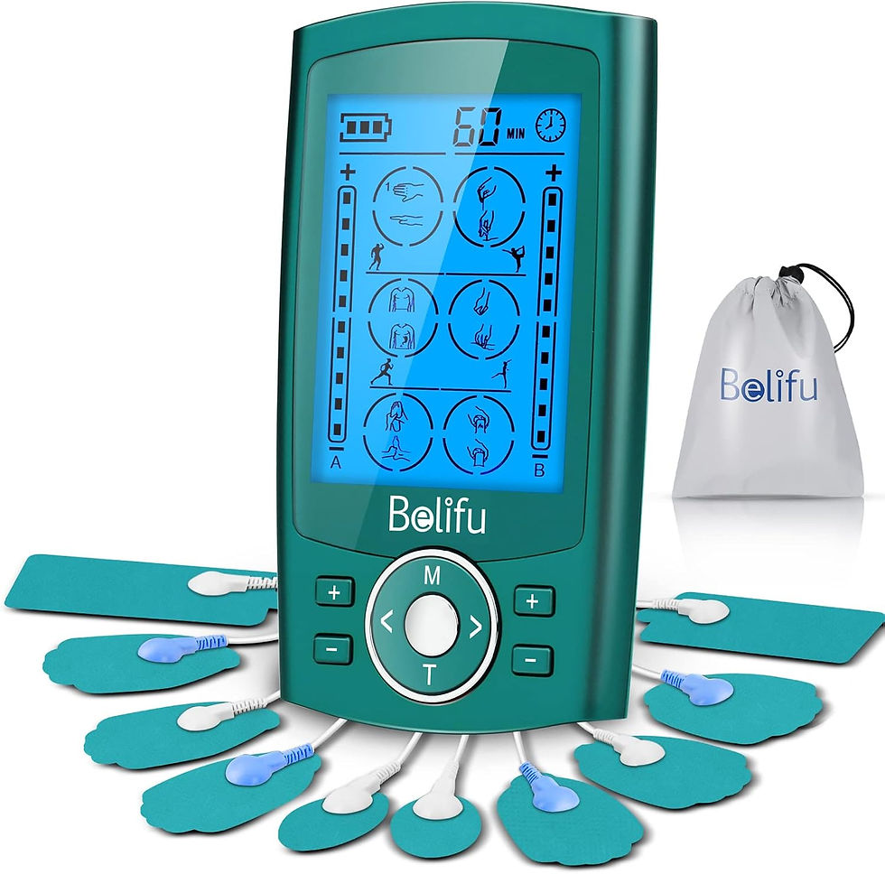 Thumbnail: Belifu Dual Channel TENS EMS Unit 24 Modes Muscle Stimulator for Pain Relief Th