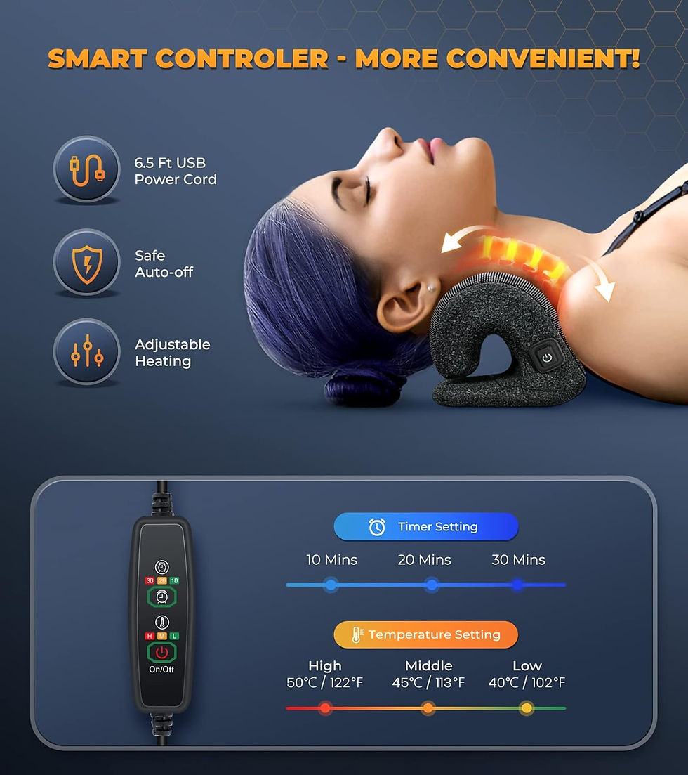 Thumbnail: 5X Pain Relief Neck Massager with Heat, Graphene-Infused Instant Heating Neck S