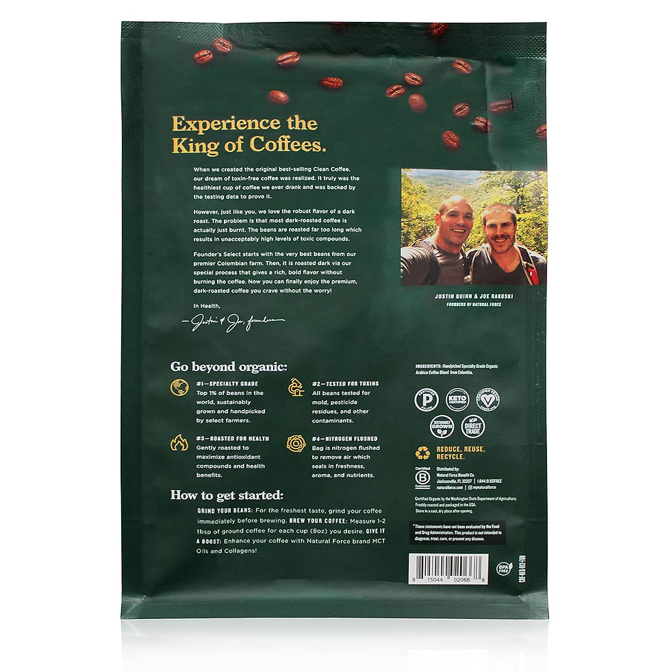 Thumbnail: Natural Force - Organic Clean Coffee Dark, Mold & Mycotoxin Free, Lab Tested fo