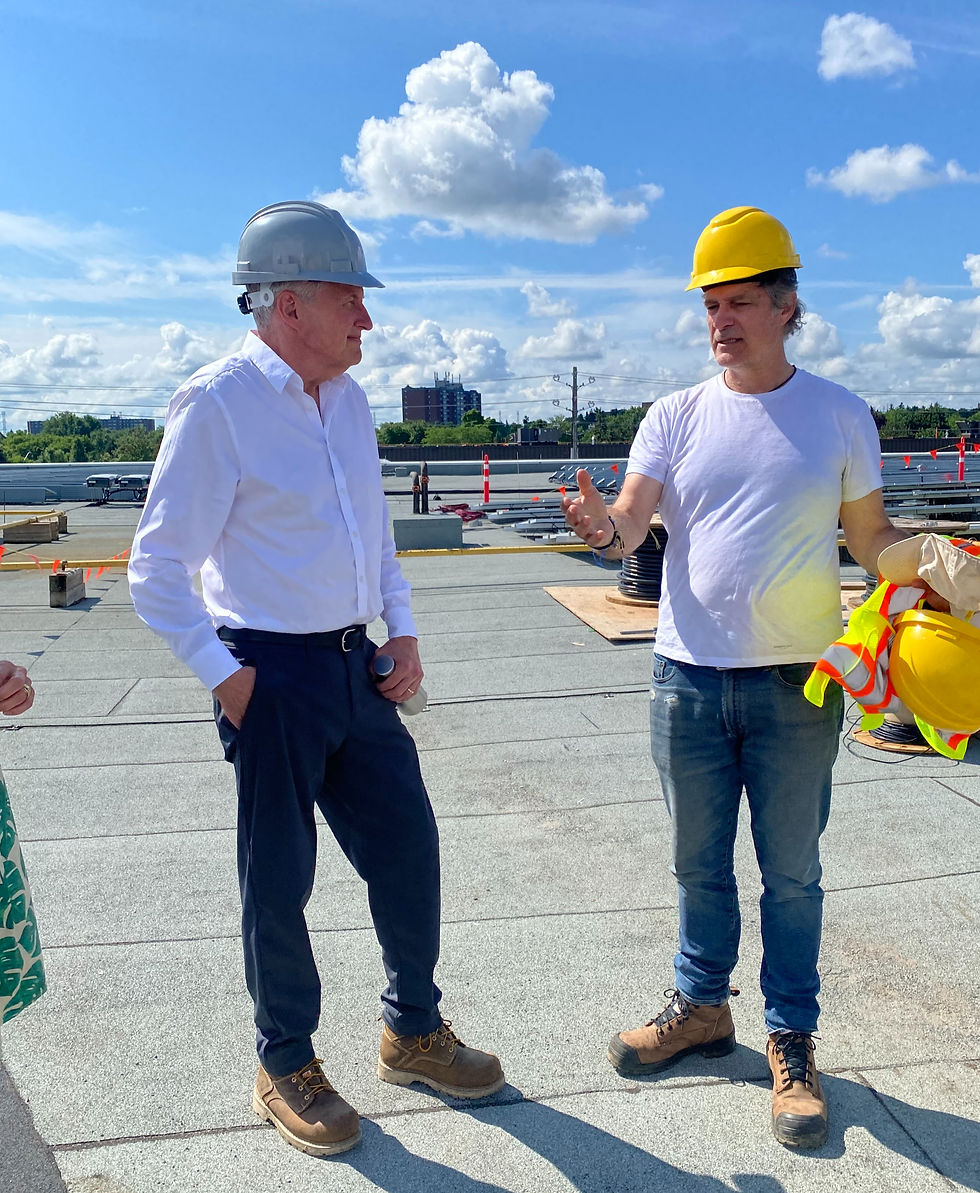 Federal MP Bruce Fanjoy discussing progress with John Kirkwood, OREC President.