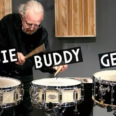 Steve’s Videos: The “greatest of all time”; Gene (his Gladstone snare!), Buddy, and Louie (their wood Dynas). Their snare drums played side by side.