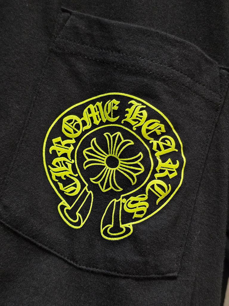 縮圖：克羅心 Chrome Hearts 螢光綠馬蹄短袖(黑)