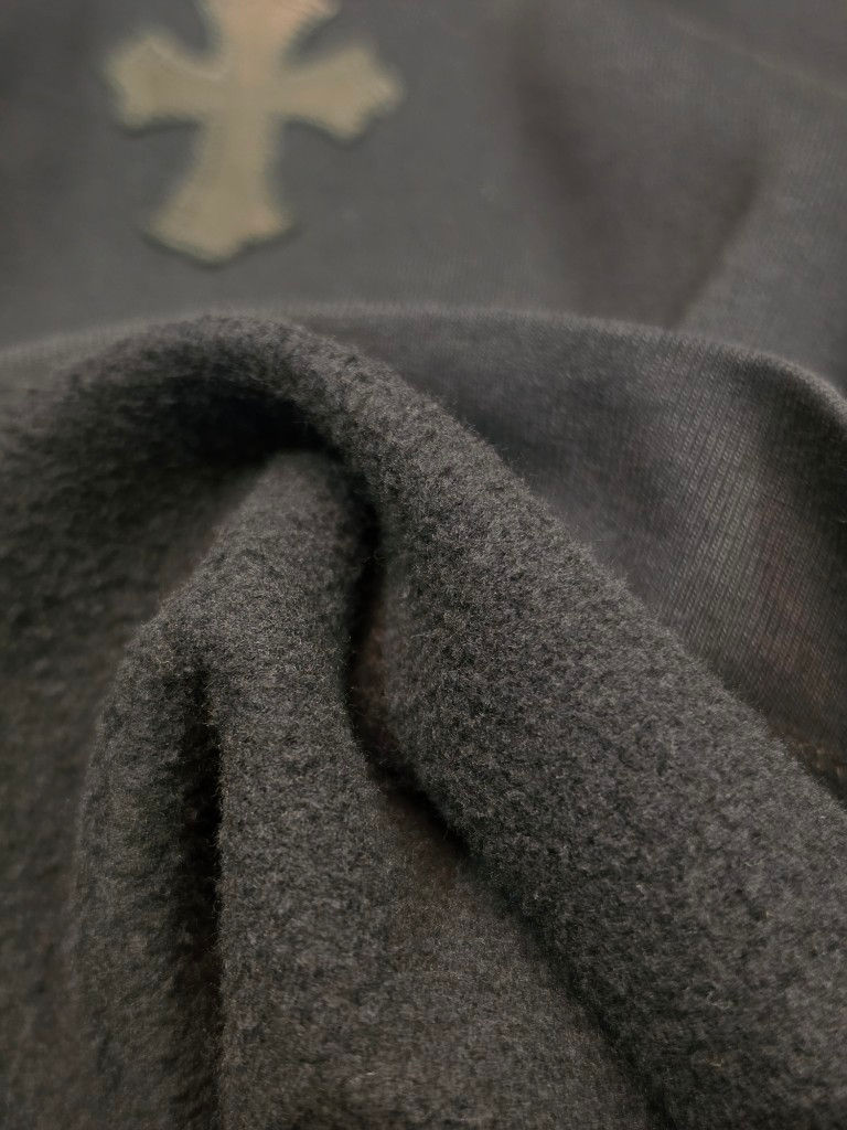 縮圖：克羅心 Chrome Hearts 馬毛亮皮 內刷毛長袖 (黑)