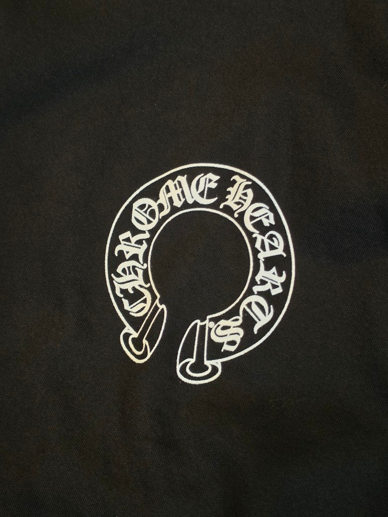 縮圖：克羅心 Chrome Hearts  後背大馬蹄雙臂鳶尾花 刷毛長袖(黑)