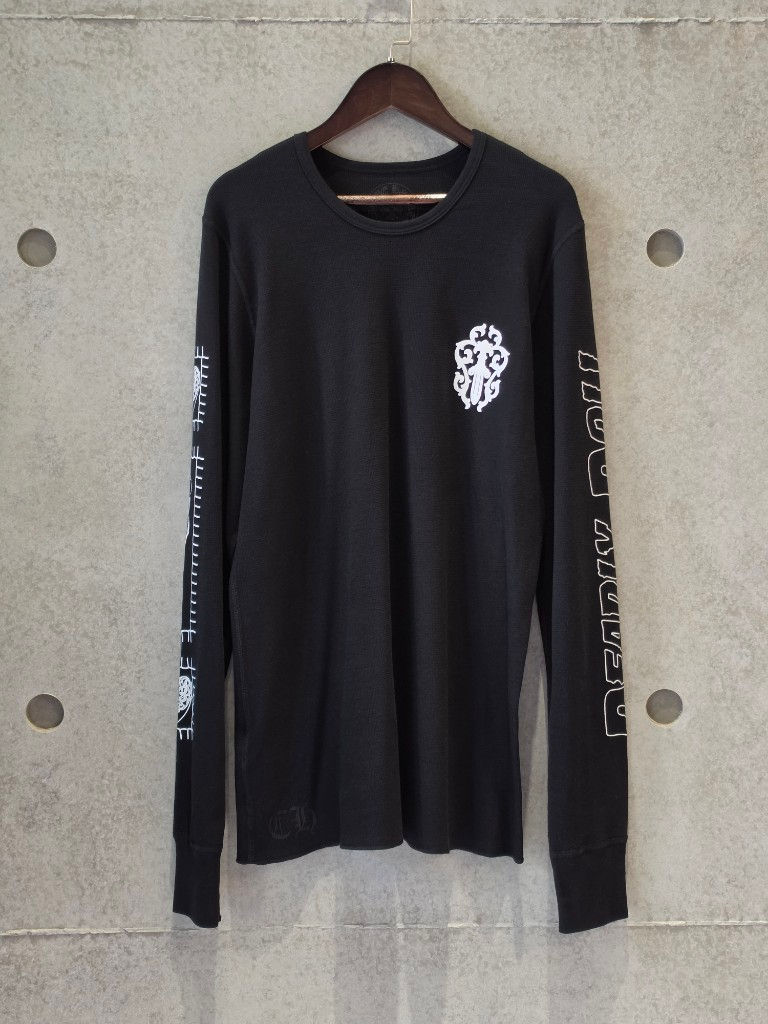 縮圖：克羅心 Chrome Hearts  Deadly Doll 聯名 華夫格長袖(黑)