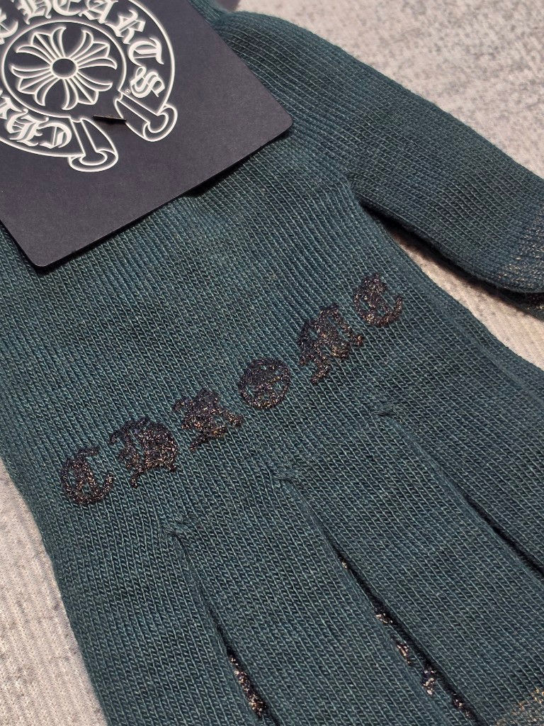 縮圖：克羅心 Chrome Hearts 可觸控羊毛針織手套