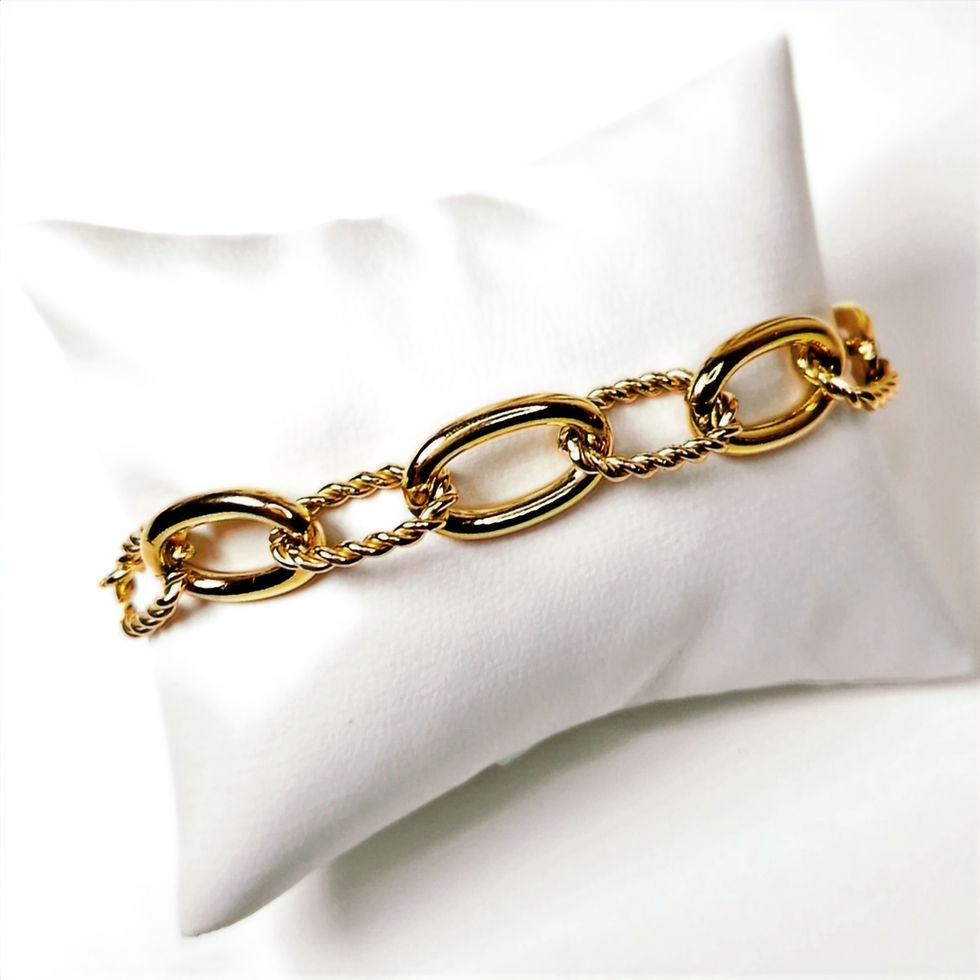 bracelet à maillons ovales et cercles torsadés