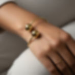 Miniature : Bracelet doré jonc sphères
