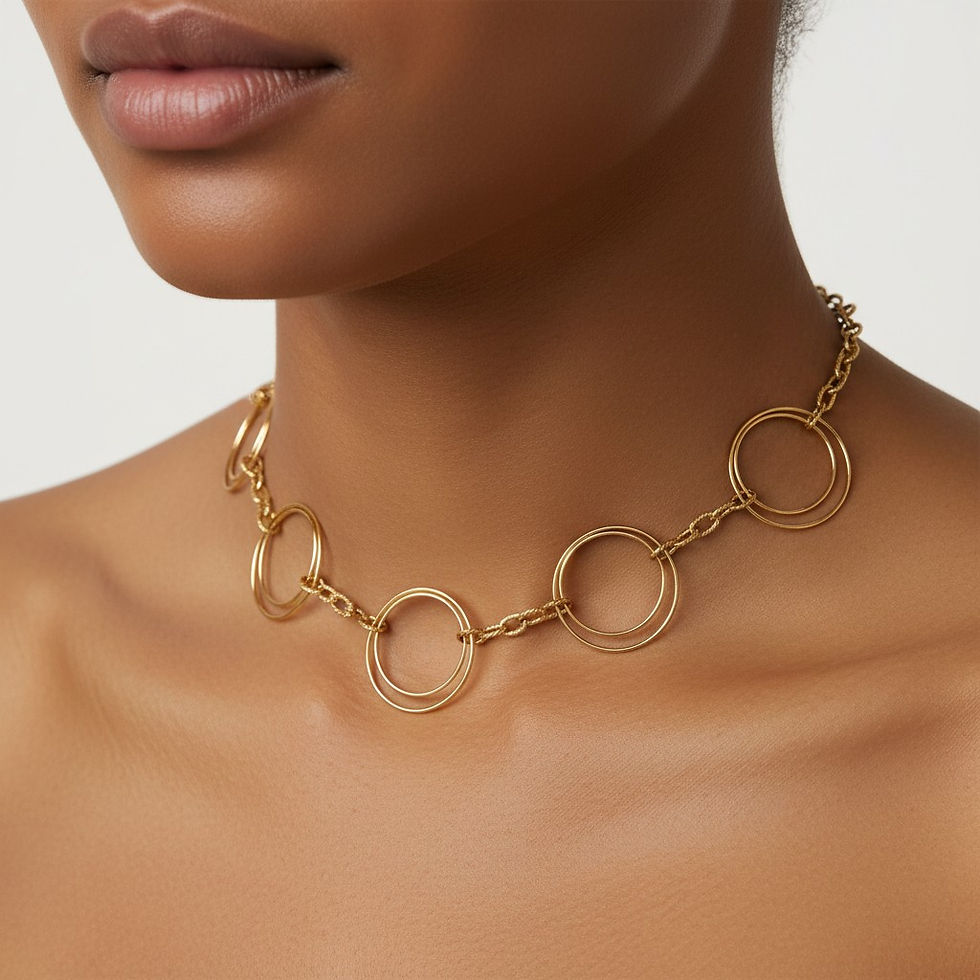 Collier Femme anneaux or