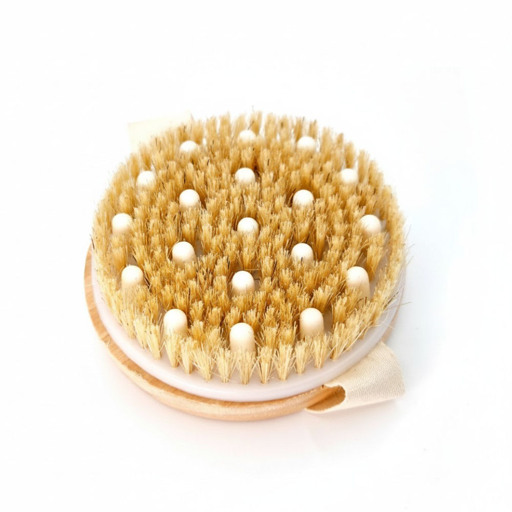 Brosse exfoliante ronde utilisation à sec ou humide