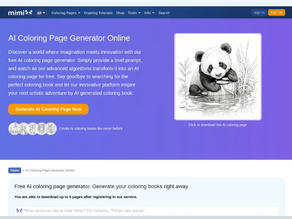 AI Coloring Page Generator - Mimi Panda