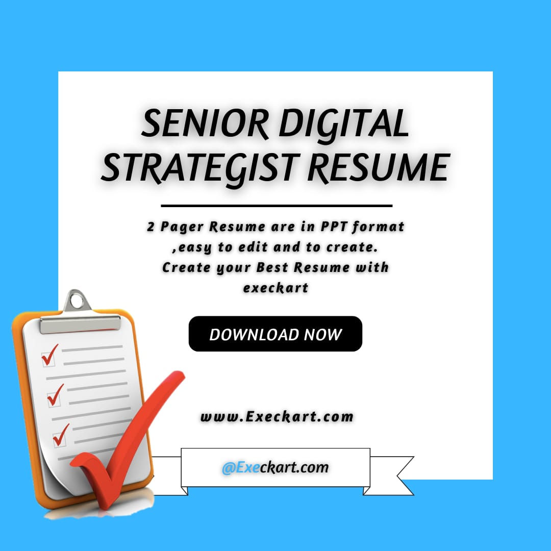 Senior Digital Strategist Resume