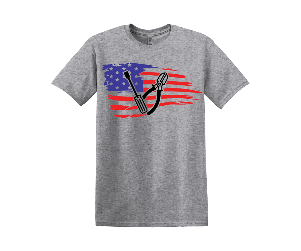 Thumbnail: USA electrician T-shirt, Long Sleeve, Hoodie