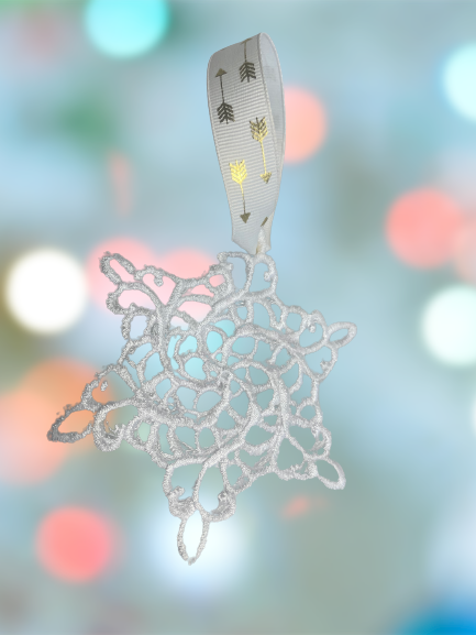 Thumbnail: hanging snowflake Christmas ornament