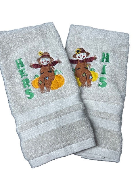 Thumbnail: His Hers Scarecrow Bath room Towel set