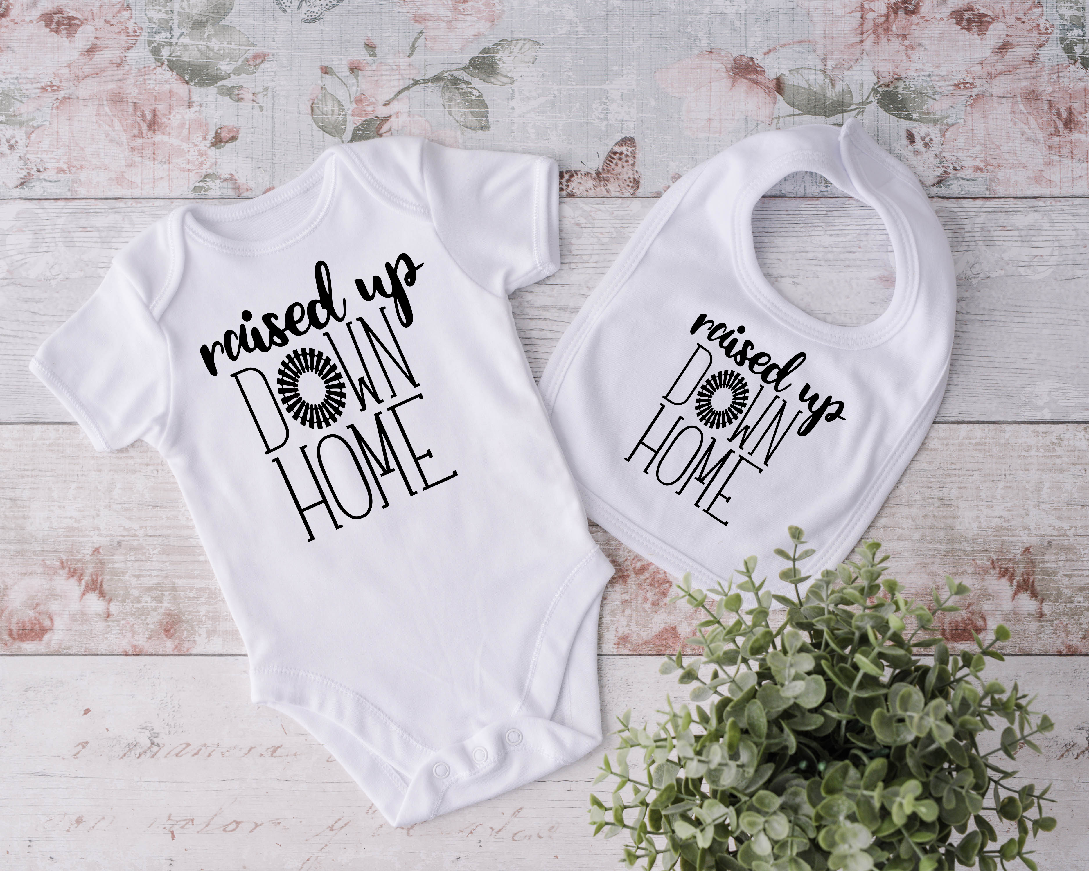 Down Home Southern Baby Outfit & Bib Set