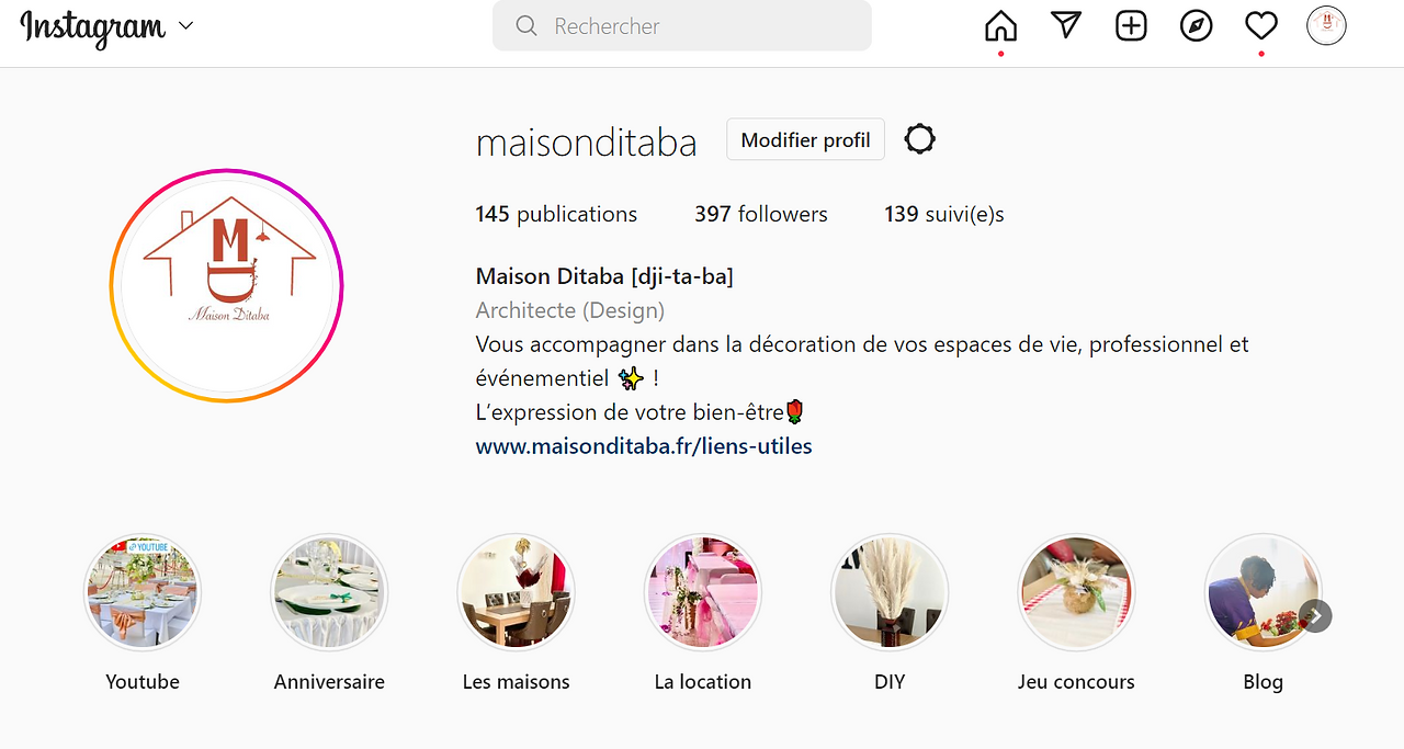 Colourful illustrations on the Instagram account of Maison Ditaba, a family-run interior design and events company.
