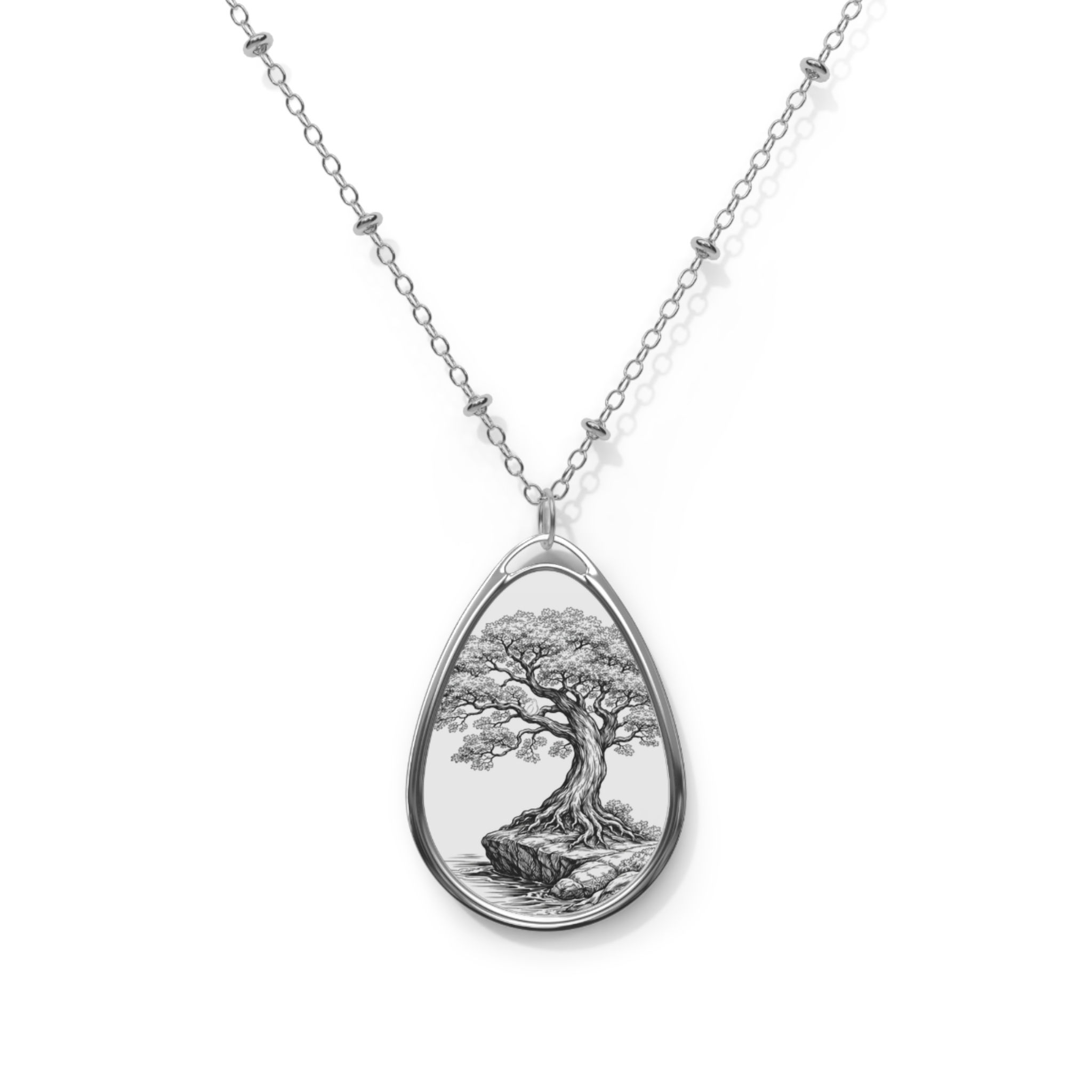 Planted By Streams of Water Oval Pendant