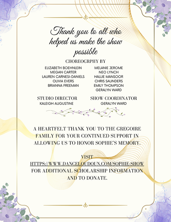 Sophie Gregoire Scholarship Show Program Page 4