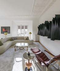 Hand-selected curation of wood, marble & fabric wood relief sculptural artworks by rania Schoretsaniti by artelier art advisory