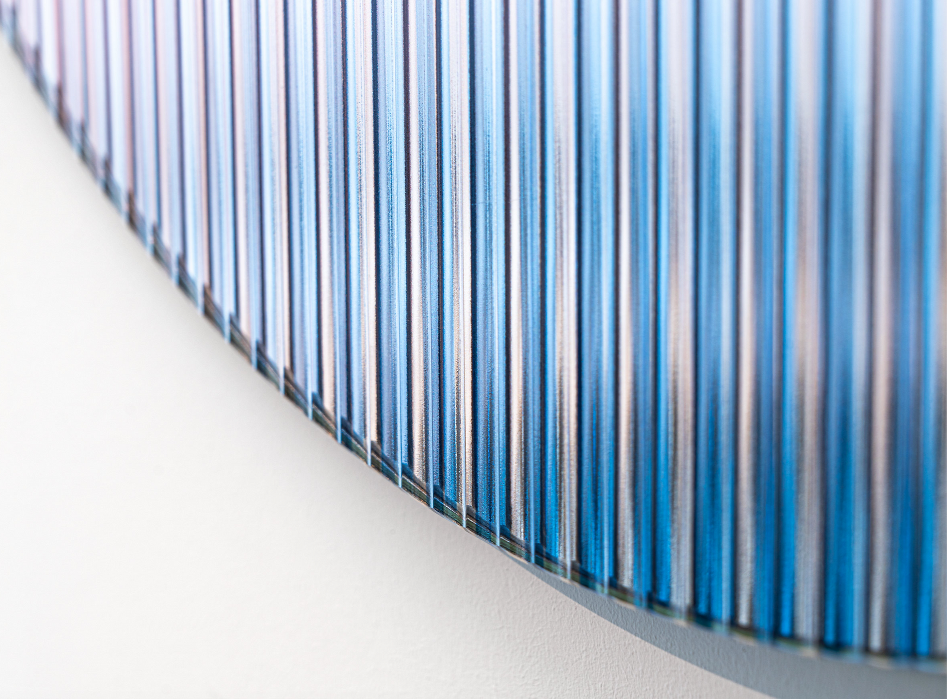 Close up shot of a dichroic glass art piece