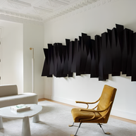 Hand-selected curation of wood, marble & fabric wood relief sculptural artworks by rania Schoretsaniti by artelier art advisory