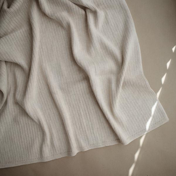 Thumbnail: Mushie - Blanket ribbed beige melange