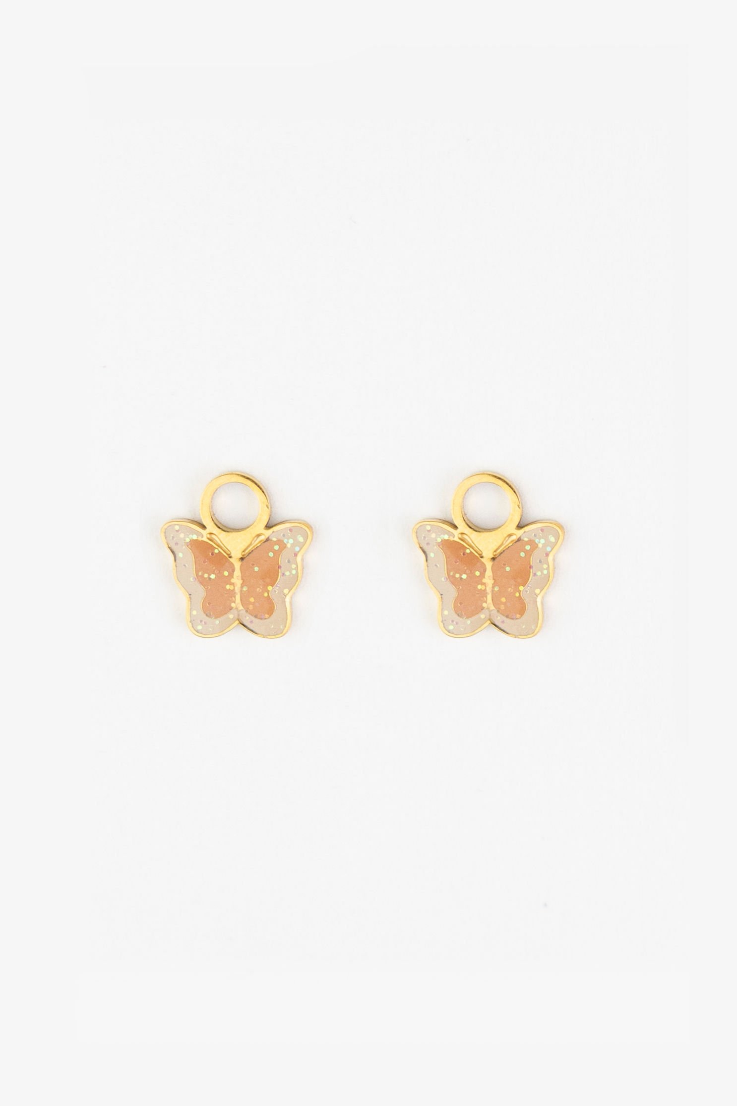 Mrs. Ertha Glitter Butterfly charm from CHARMS with sparkly finish.