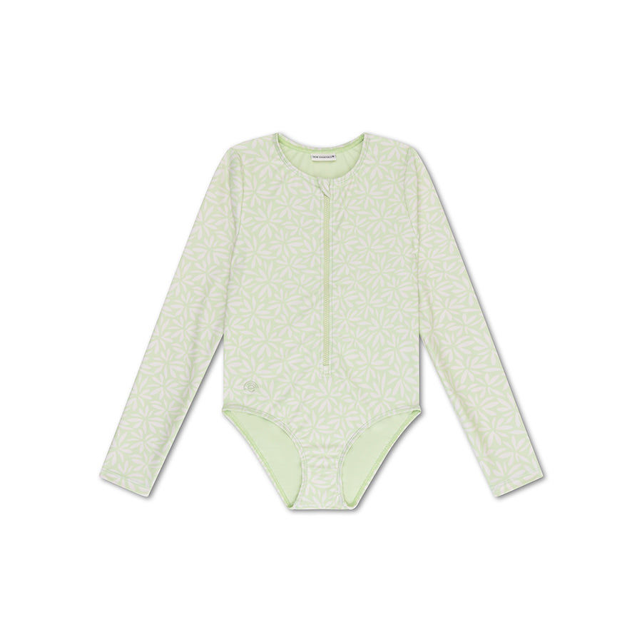 Thumbnail: UV Swimsuit Girls With Sleeves - Green - Matcha