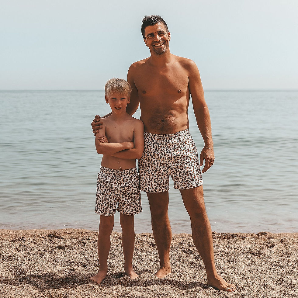 Thumbnail: Pommegranate | Swim Shorts | White Swan