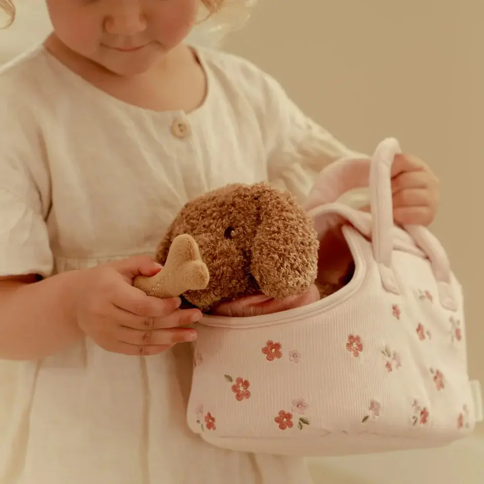 Thumbnail: Little Dutch | Cuddle Dog Jackie In Bag – Pink
