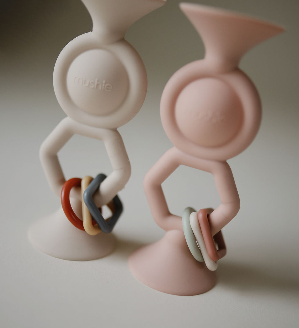 Thumbnail: Mushie Hexapop Suction Toy | Blush