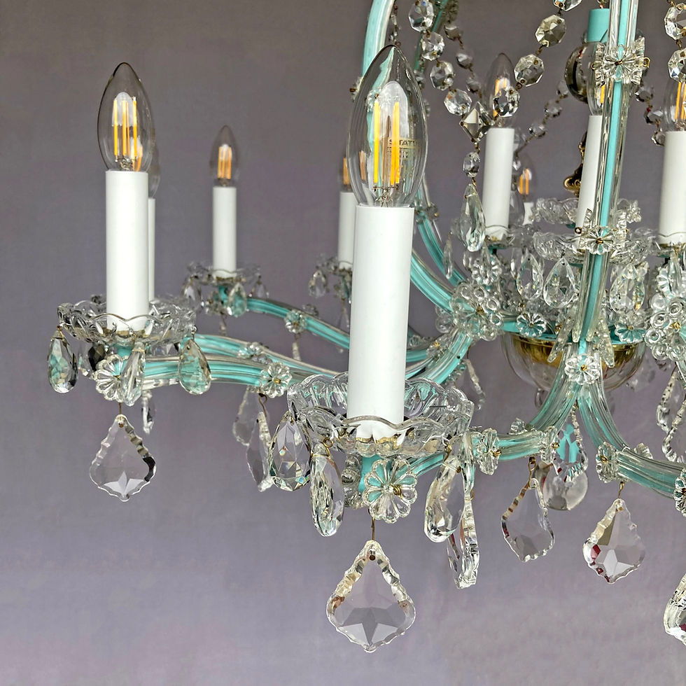Thumbnail: lounge chandelier with tiffany blue frame