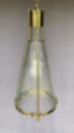 Thumbnail: Brass & Cut Glass Trumpet Ceiling Light Fitting