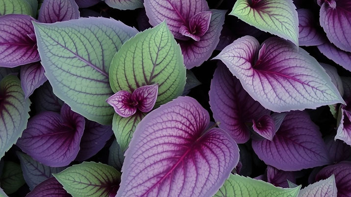 tradescantia inspired background leaves, lots of deep purple .jpg