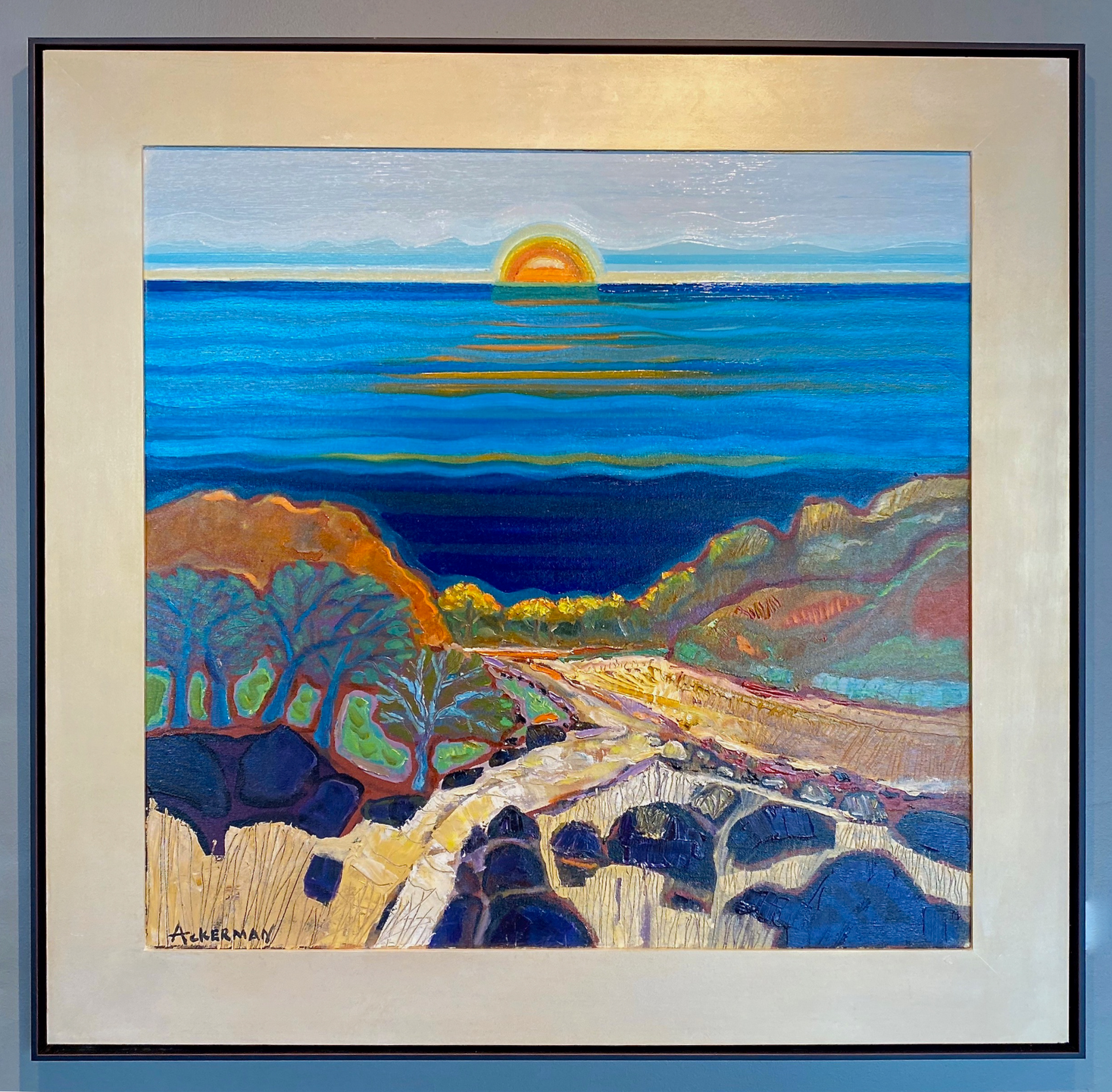 Landscape Impressionist Oil Painting Sun Set