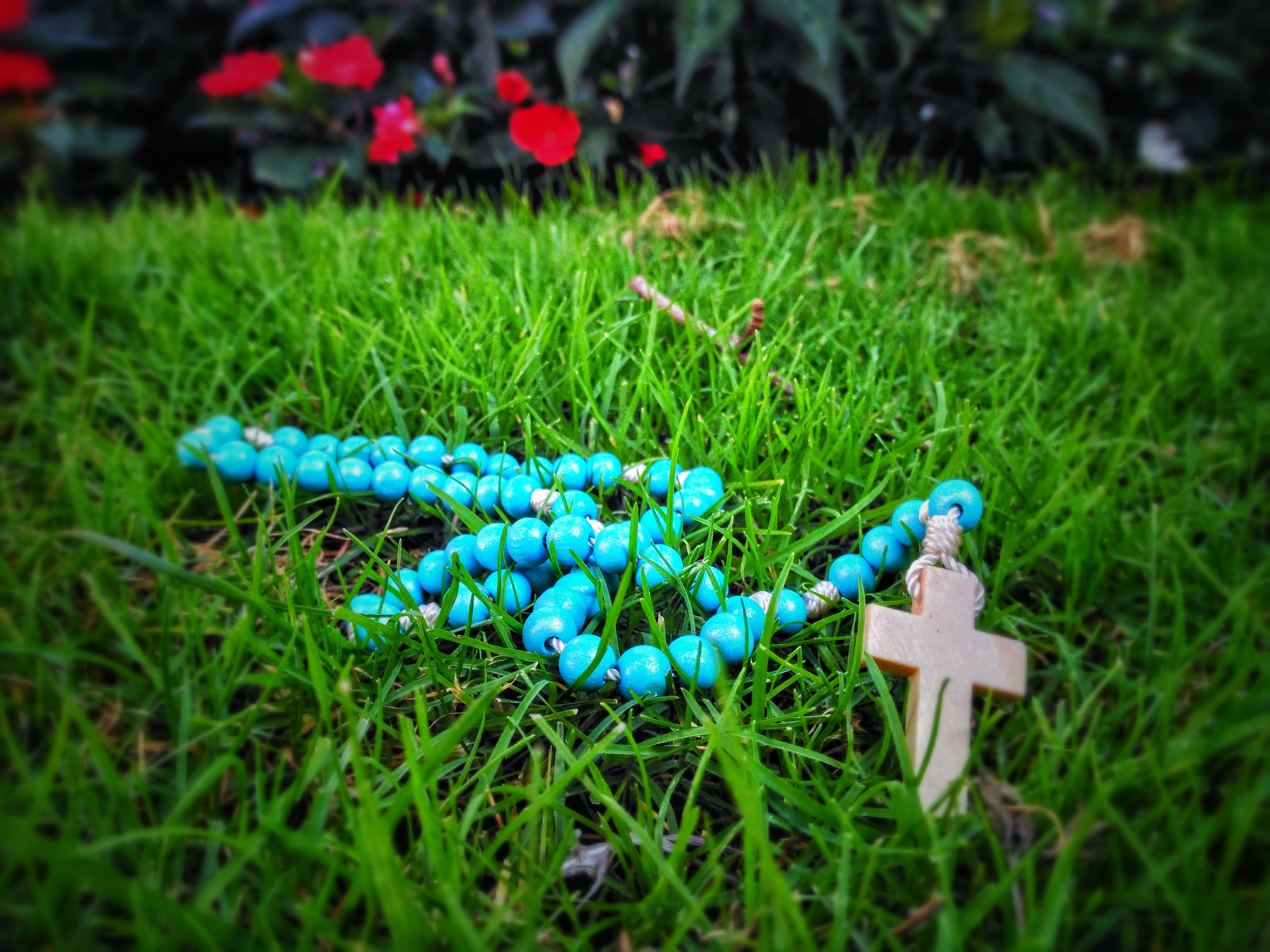 Rosario pequeño celeste