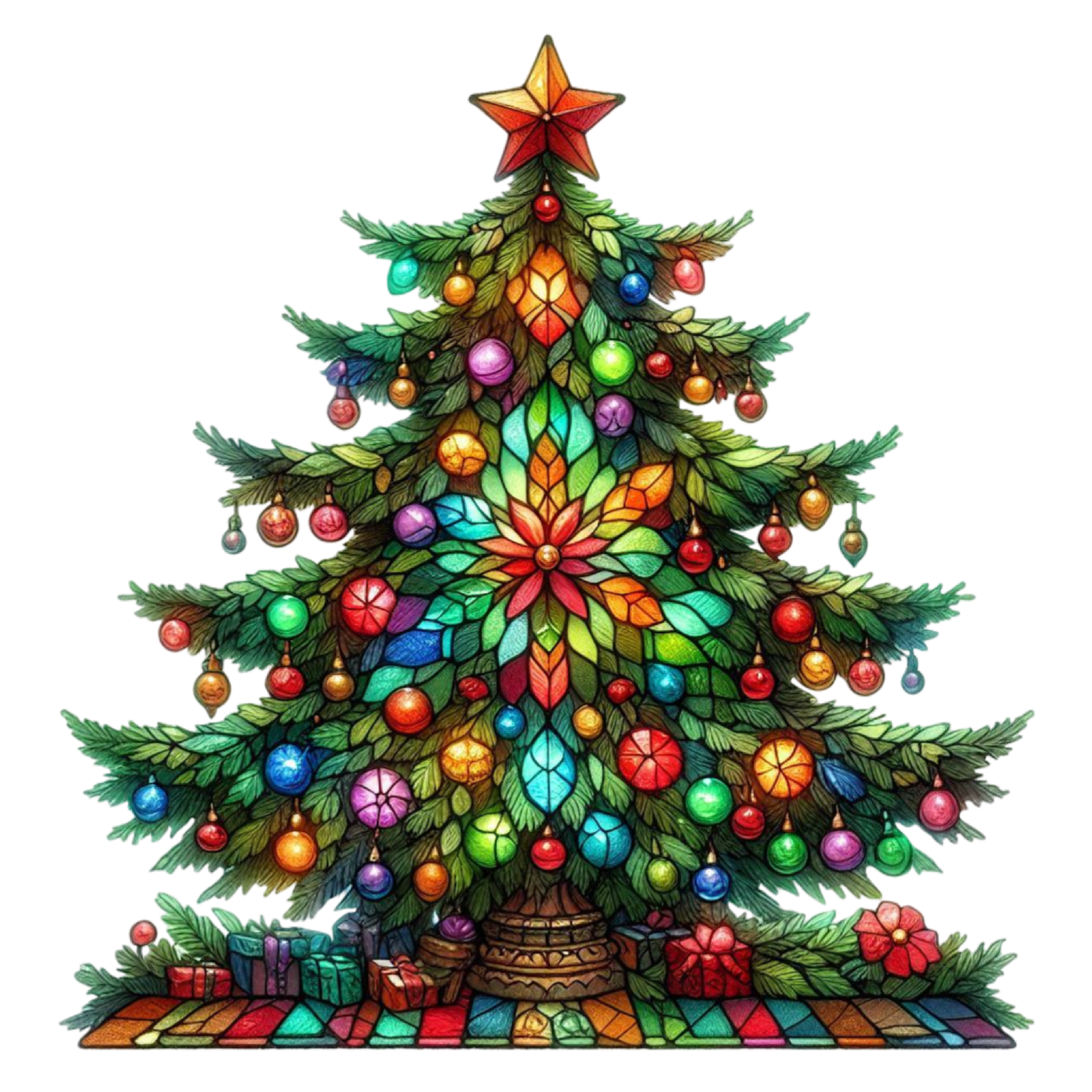 Stained Glass Window Cling - Die Cut Christmas Trees