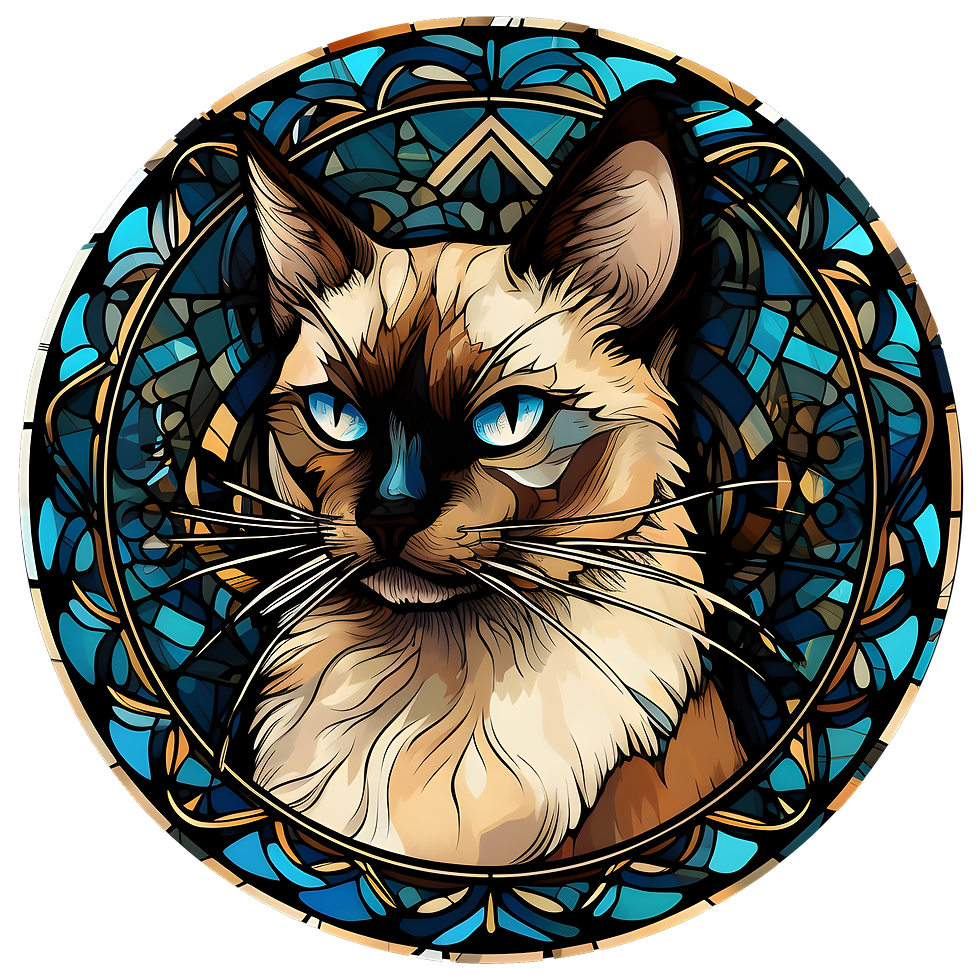 Stained Glass Cling - Cats (Balinese)