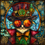 Thumbnail: Stained Glass Cling - Steampunk Christmas