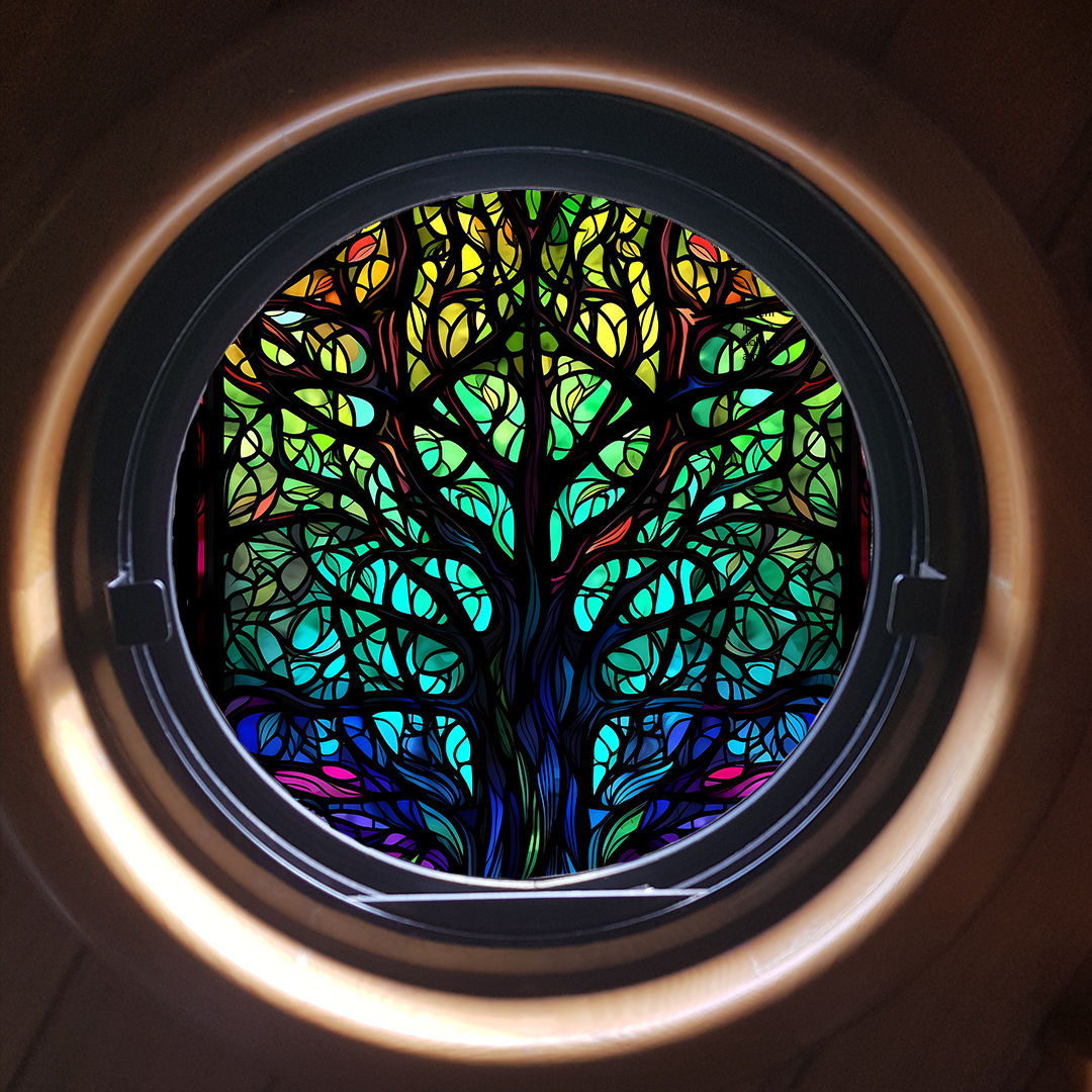 Stained Glass Effect Static Window Cling/Privacy Film - Mystic